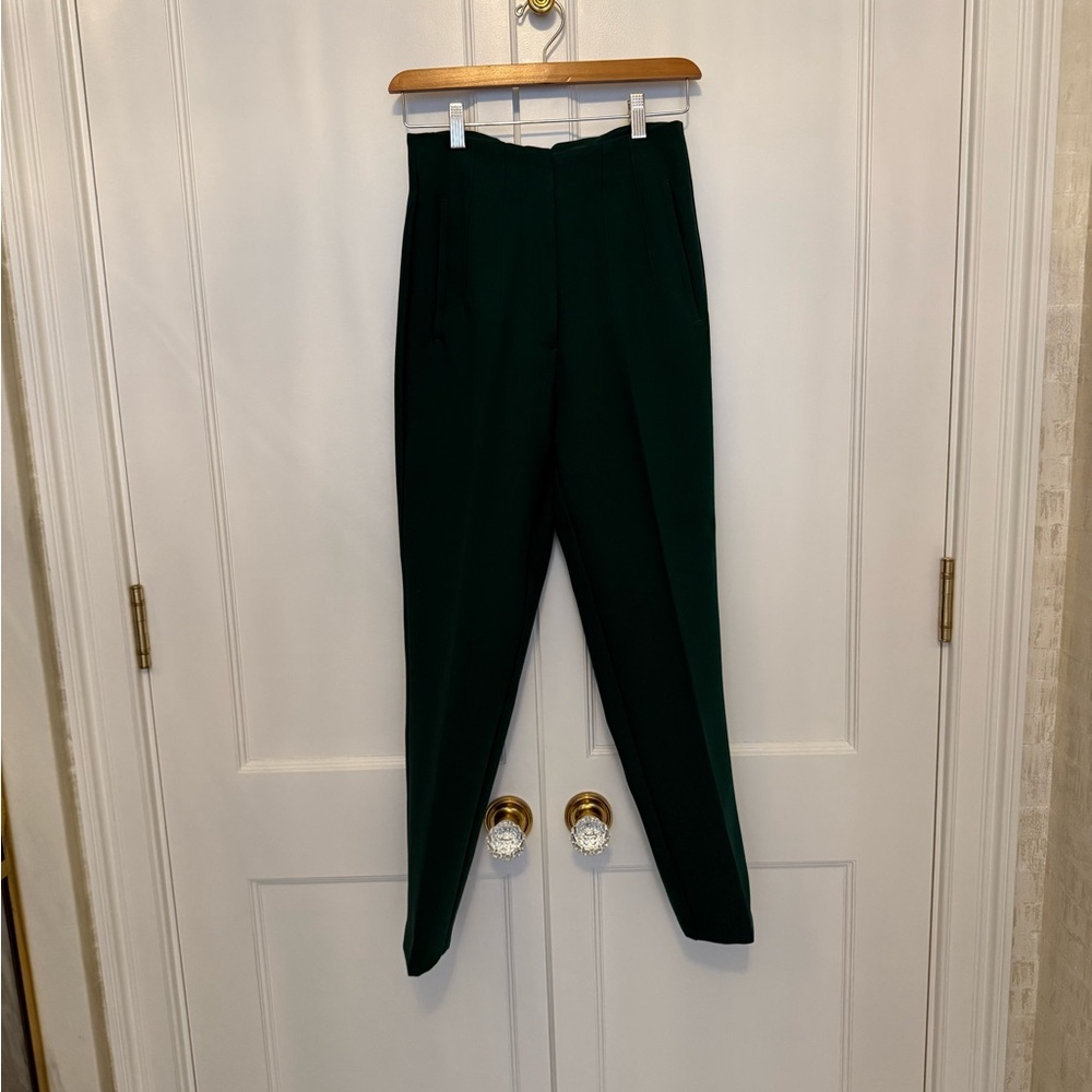 Zara Forest Green High Waist Trousers